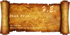 Hust Erik névjegykártya